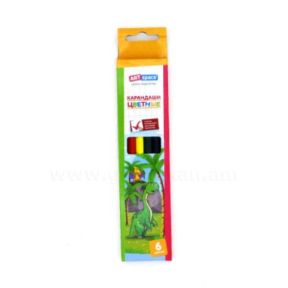 Գունավոր մատիտների հավաքածու ArtSpace, Динозаврики, 6 գույն