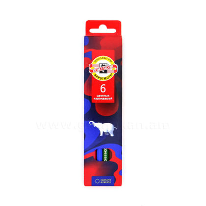 Գունավոր մատիտների հավաքածու Koh-i-Noor, Elephant, 6 գույն