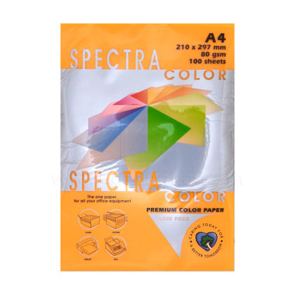 Գունավոր թուղթ SpectraColor, A4, 100 թերթ, Cyber HP Orange, IT 371