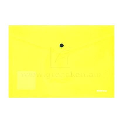 Կոճակով թղթապանակ Erich Krause, A4, դեղին, 140 մկմ